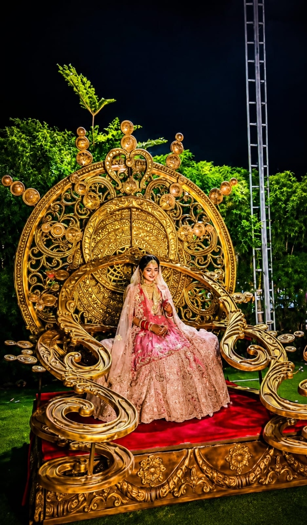Bride on Royal Gold Throne