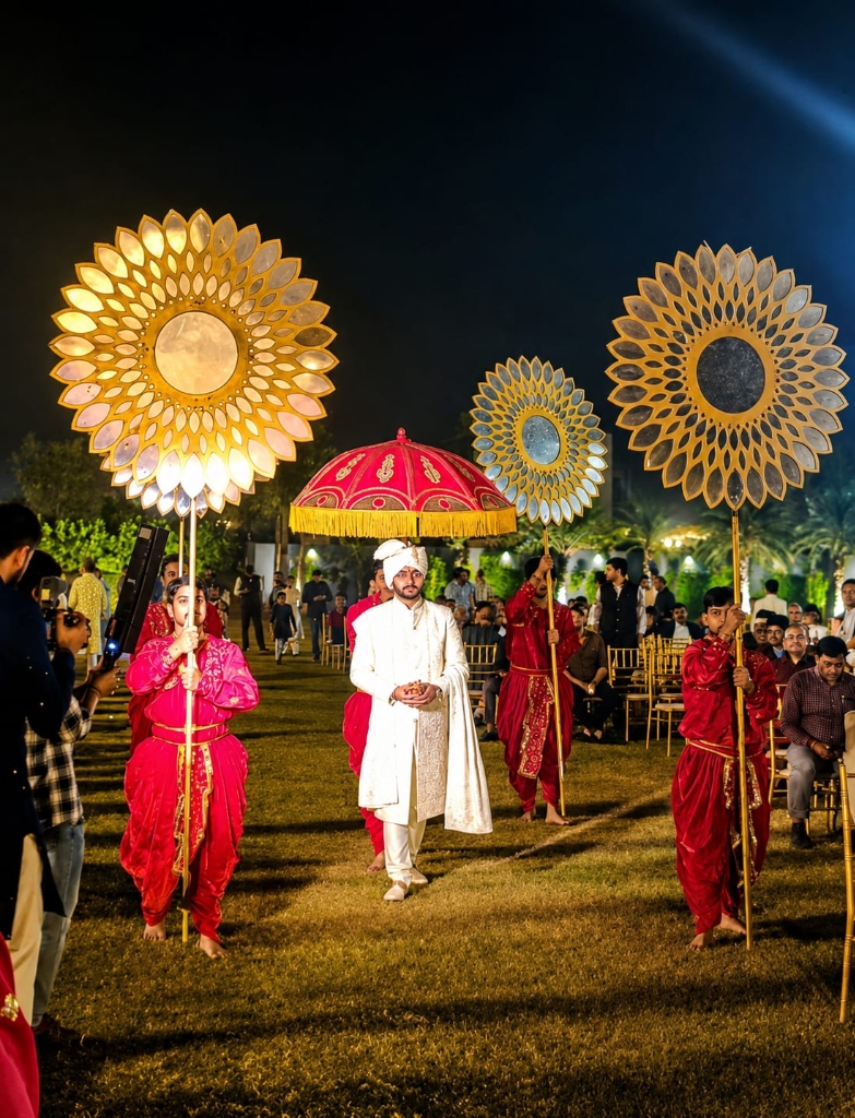 Groom Procession with Sun Props
